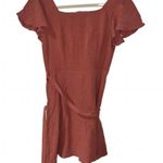 MINE MAUVE TIE WAIST BUTTON UP MINI DRESS SMALL Photo 1