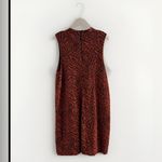 Anthropologie Brigitte Jacquard Orange Tiger Print Shift Mock Neck Dress XL Photo 7