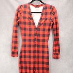 Chicme Red Buffalo Checker Reindeer Merry Christmas Adult Jumpsuit Pajamas Small Photo 2