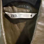ZARA  Olive Faux Leather Belted Mini Dress- Size Small Photo 4