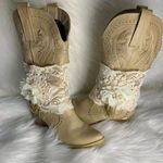Handmade Womens White Floral Beaded Removable Boot Band One Size Boot Cuff Photo 0