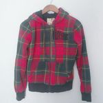 Billabong  S Red Plaid Hoodie Jacket Photo 1