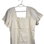 Madewell  Linen Square Neck Short Sleeve Mini SZ 8 Little White Dress Bride Smock Photo 3