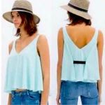 ZARA Trafaluc Mint Green Flowy Cinched Sleeveless Top Airy Blouse Size Medium Photo 1