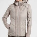 Athleta  Tan Rock Ridge Primaloft Quilted zip Close Long Sleeve Coat Jacket S Photo 4
