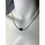 8 Other Reasons NEW Silver Blue Rhinestone Gem Material Girl Necklace Chocker Photo 1