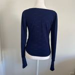Free People dark blue long sleeve wrap crop top size M Photo 3