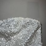 MM Couture  Miss Me White Strapless Lace Mini Dress‎ Medium Wedding Cocktail Photo 4