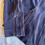 Elie Tahari Velour Blue Track Jacket Medium Full Zip Photo 1
