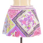 Becca by Rebecca V pink purple floral swimsuit skirt cover up size M/L Photo 1