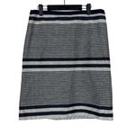 J.Crew  Striped Nautical A Lined Knee Length Pencil Tweed Skirt 8 T Blue White Photo 11