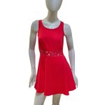 Divided HM Red Crochet Lace Fit & Flare Scoop Neck Skater Mini Dress Size 6 Photo 8