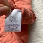 ⭐️ Peach Orange Long Sleeve Lace Inset V Neck Blouse Pink Photo 7