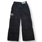 Ragged Priest Jeans Black Denim Wide Leg Panel Y2K Grunge Baggy Pants Womens 24‎ Photo 1