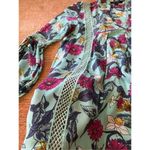 Anthropologie RD + Koko Blue Long Sleeved Teal Floral Printed Top” Photo 5