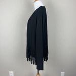 Attitudes by Renee Cardigan Fringe Topper Womens 3X Black Como Jersey Knit Open Photo 6