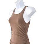 Tna Aritzia Malibu Chill Ruched Tank Mini Dress SIze XS Stone Taupe Brown Photo 2