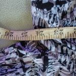 Sag Harbor  Woman sheer button up blouse black grey geometric pattern XL Photo 4