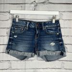 American Eagle  Super Stretch Blue Jean Shorts 0 High-Rise Casual Summer Denim Photo 0