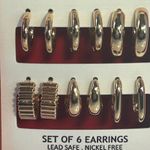 House of Harlow 1960 Set of 6 Gold Tone Hoop Drop Stud Earrings Holiday Gift Photo 3