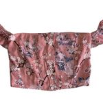 Molly green New Floral Flutter Sleeve Off The Shoulder Smocked Crop Top Pink Photo 9