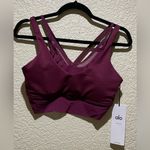 Alo Yoga NWT Airlift Double Trouble Sports Bra Wild Berry SOLD OUT Color Size M Photo 2