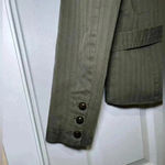 Anthropologie Elevenses Size 4 Olive Green Stripe Blazer Coat Poodle Lined Photo 10