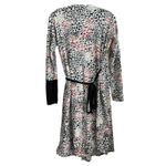 Stina Sayre Long Sleeve Wrap Dress Size Small Leopard Print Cotton Knee Length Black Photo 1