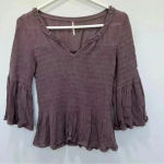 Free People  Sugar Magnolia Smocked Blouse Size Xs Photo 1