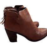 Jett Cognac Leather Brown Ankle Boots Block High Heel Boot Size 9 BP. Booties Photo 2