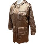 Reformation  Quilted Metallic Jacket Women’s XS Rose Gold Hooded Luxury Designer Photo 2