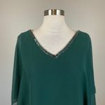 JKara Sequined Chiffon Caped Mini Sheath Cocktail Party Dress Green Size 6 Photo 6