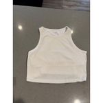 OFFLINE by Aerie Ribbed Racerback Crop Tank Top Ivory XL TG White Photo 1