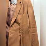 ALC Frank A.L.C. Blazer Maverick Jacket Long 2 Button Brown Lace Up Trim Size 8 Photo 6
