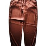 Cami NYC Alex Pant Size Small Chocolate Brown Shiny Silk Pockets Relaxed Photo 0