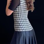 BCBGeneration Houndstooth/checkered Knit Faux Leather Dress. Photo 2