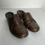 Clarks Bendables Dark Brown Leather Slip On Comfort Mule Clogs Size 6 Photo 3