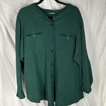Dark Green Button Down Waffle Knit Long Sleeve Size undefined Photo 0