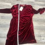 Jessakae NWT red velvet long sleeve bodycon mini dress size 2XL P13 Photo 9