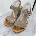 Clarks  Artisan Aisley Orchid Suede‎ Leather Wedge Platform Sandals 9M Boho Indie Photo 4