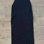 Free People  emmy black ribbed v-neck side slits tank midi dress Photo 0