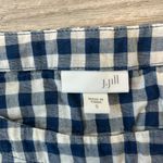 J. Jill Navy Plaid Double Layer Long Sleeve Top Front Pocket J50 Blue Photo 1