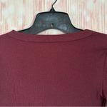Old Navy Maroon Snug Long-Sleeve Scoop Neck Ribbed T-Shirt Photo 9