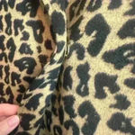 Women’s Kenneth Cole cheetah animal print long coat with ribbed sleeves size M Tan Size M Photo 5