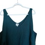 Daytrip  Buckle Sweater Womens Medium Green Cold Shoulder Chunky Knit Pullover Photo 1