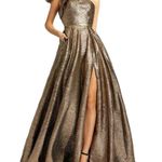 Mac Duggal  67297 One Shoulder Gown Antique Bronze 12 Photo 0