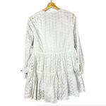 ASOS  White Tiered Eyelet Lace Long Sleeve Wrap Trapeze Mini Dress 2 Photo 1