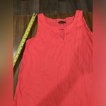 For Cynthia  Linen Blend Asymmetrical Mesh Hem Sleeveless Midi Maxi Dress Coral M Photo 5