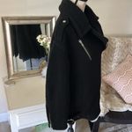 & Other Stories & other stories black wool long oversized side zip polo collared moto jacket S​ Photo 10