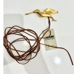 Christopher Ross Gold Bird Buckle with Suede Thin Waist Belt Womens One size Brown Photo 0